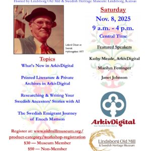 Online Swedish Genealogy Workshop Registration: November 8, 2025