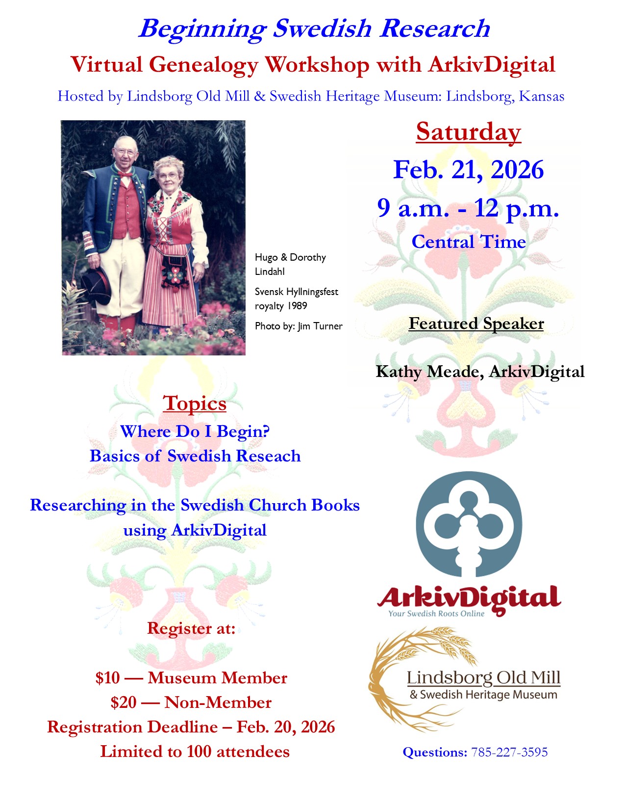 "Beginning Swedish Research" Half-Day Workshop Registration: Feb. 21, 2026